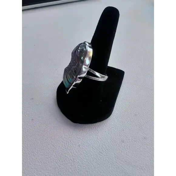 SAJEN WINDOW DRUSY FOREST SAJEN SILVER COLLECTION PLATINUM OVER SILVER RING - Picture 2 of 10